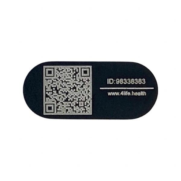 Black Ovale Qr Code Medical QR Code ID Tag Bracelet for Emergency