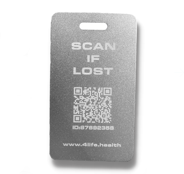 id tag silver luggage Medical QR Code ID Tag Bracelet for Emergency